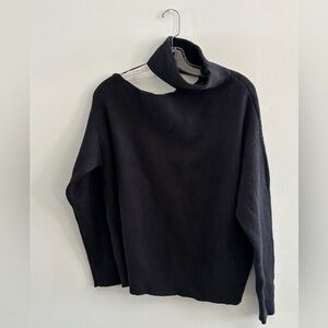 INC International Concepts Black Women's Asymmetrical Open Neck Sweater Sz. Med